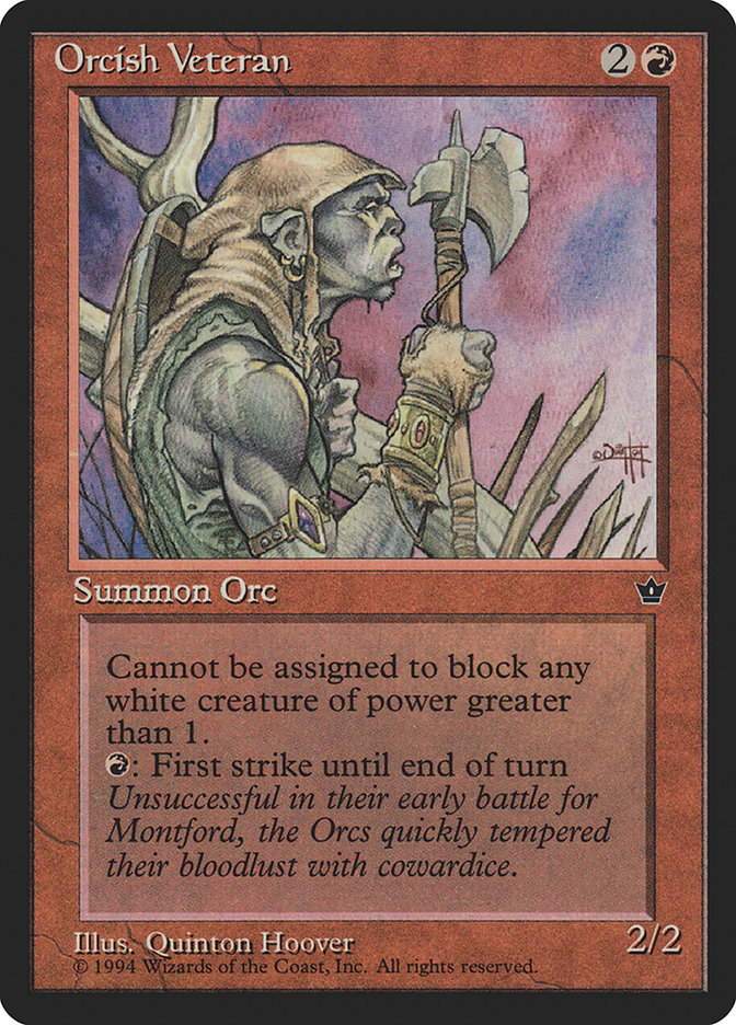 quinton hoover mtg cards Orcish Veteran (Quinton Hoover) | Fallen Empires a: