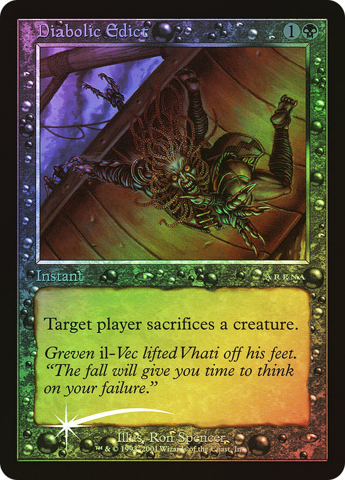 悪魔の布告 Diabolic Edict arena foil 4枚セット 悪魔の布告/Diabolic
