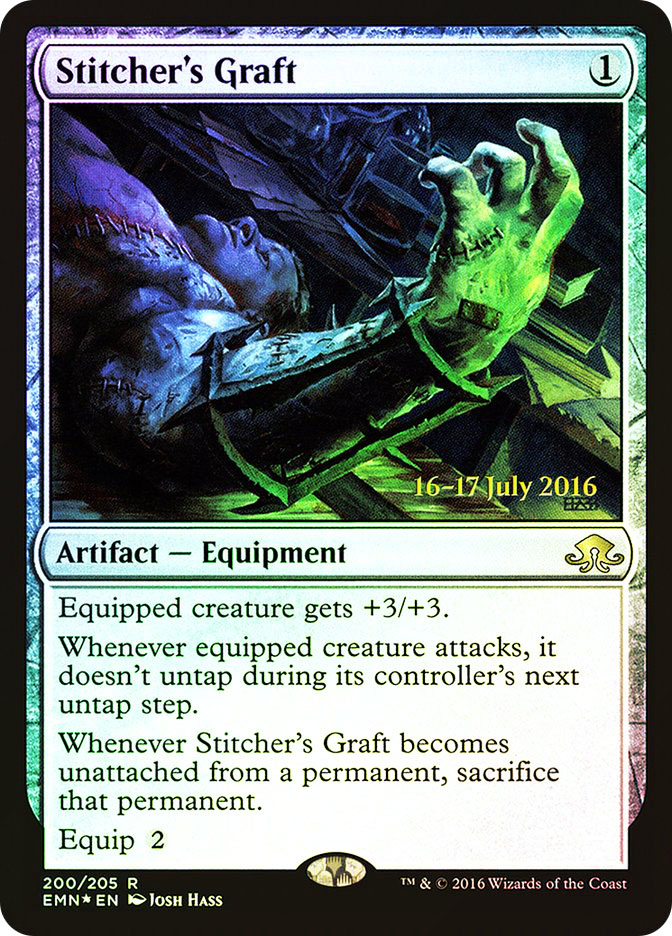 mtg graft cards Grafted Exoskeleton card review in Magic: The Gathering Whenever Stitchers Graft becomes unattached from a permanent Stitcher's Graft (Prerelease) (Eldritch Moon)