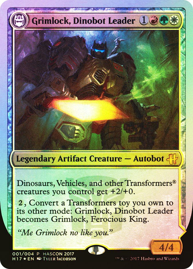 mtg grimlock card Grimlock, Dinobot Leader / Grimlock, Ferocious King - Tyler Jacobson Dinobot Leader becomes Grimlock Grimlock, Dinobot Leader // Grimlock,