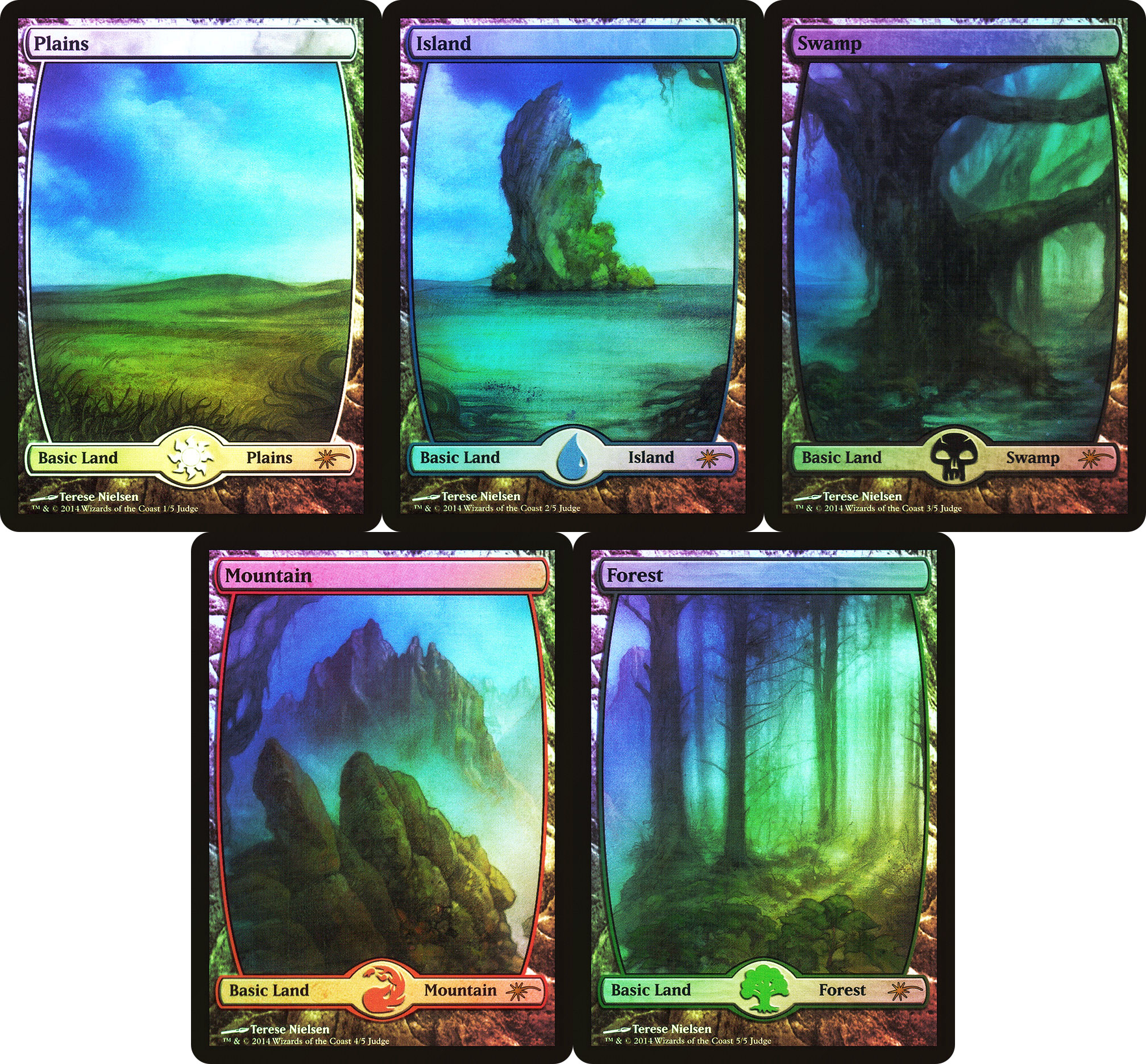 Terese Nielsen Lands - Set of Five (Judge) (Full-Art) | Promo