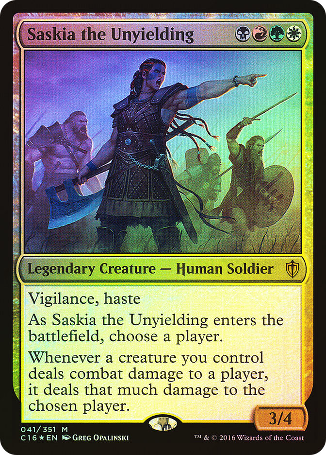 mtg saskia commander deck the Unyielding custom haste As Saskia the Unyielding enters the battlefield Let's Build a High-Powered, No