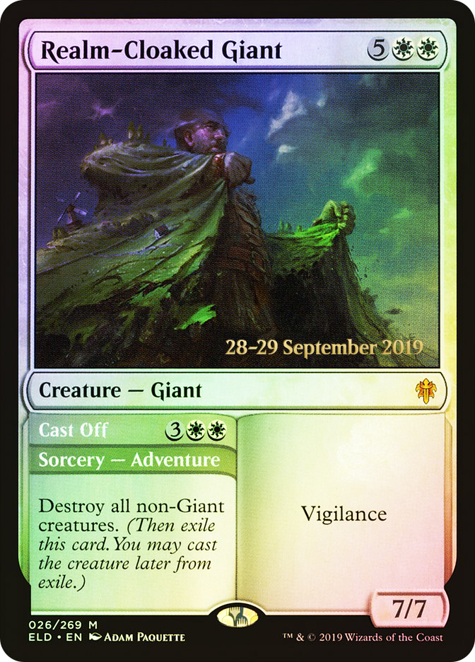 Realm-Cloaked Giant // Cast Off (Prerelease) (Throne of Eldraine