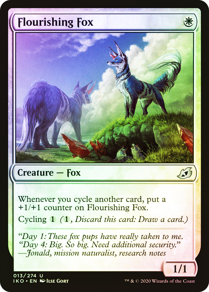 fox cards mtg Magic The Gathering Card Kitsune Riftwalker Creature Wizard White Champi Mint / near mint condition trading card Flourishing Fox | Ikoria: Lair