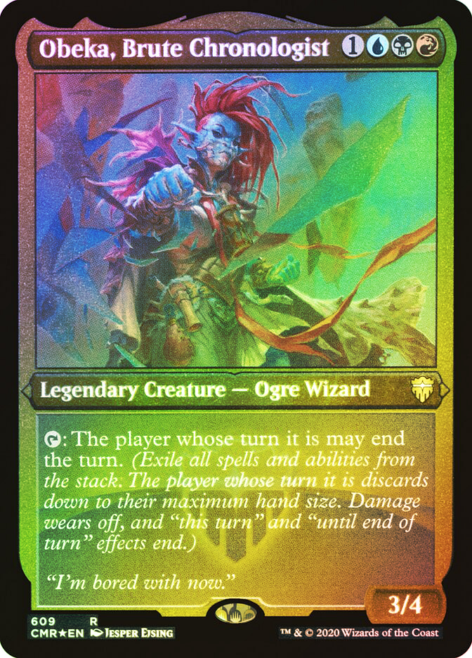 mtg obeka commander deck EDH Deck Obeka, Splitter of Seconds 100 Magic Cards Custom Deck Upkeeps Outlaws of Thunder Junction The player whose turn it is discards down to their maximum hand size Obeka, Splitter of Seconds Commander