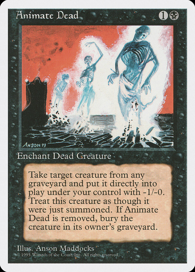 animate dead mtg card – Proxy R Us Return enchanted creature card to the battlefield under your control and attach Animate Dead to it Animate Dead MTG Fifth Edition