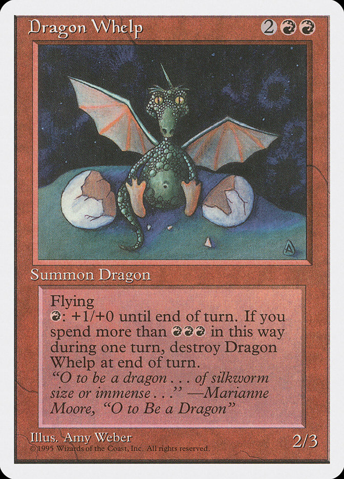 チビ・ドラゴン スケッチアート MTG Amy Weber Dragon Whelp | 4th Edition | Star City Games