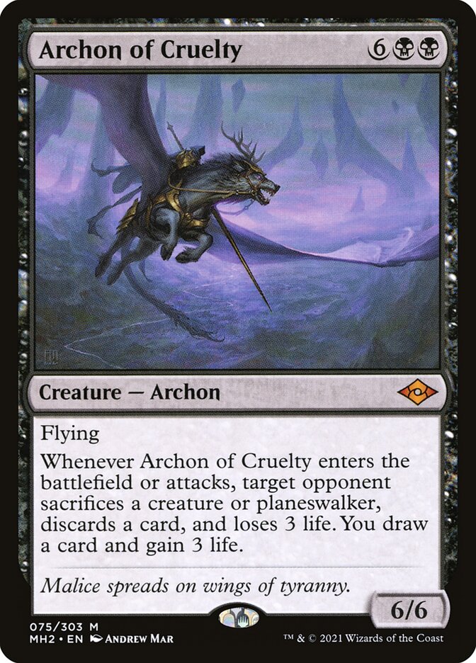 MTG Archon of Cruelty (残虐の執政官) Foil 4枚組 Archon of Cruelty | Modern Horizons 2 | Star City Games