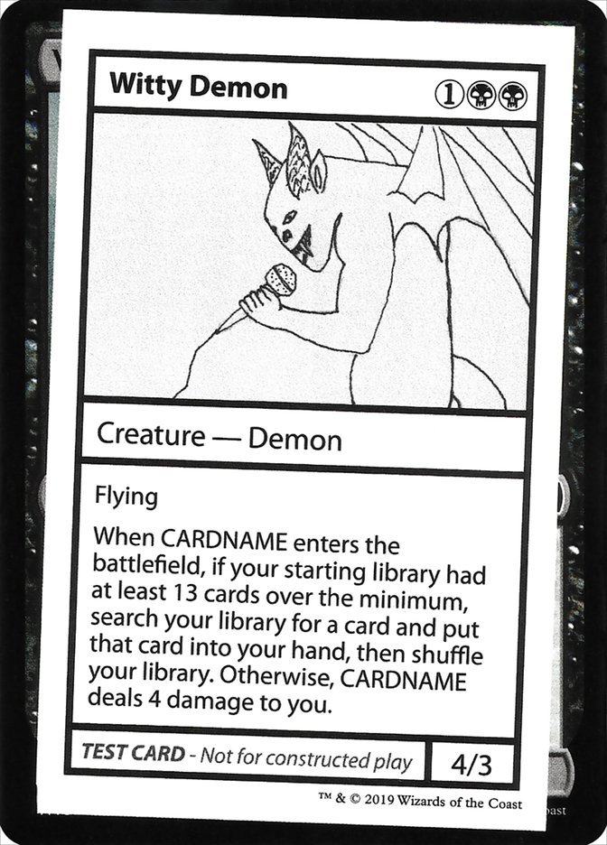 初版　mtg  Witty Demon　3枚　ミステリーブースター　テストカード Witty Demon | Mystery Booster - Test Cards (No Symbol