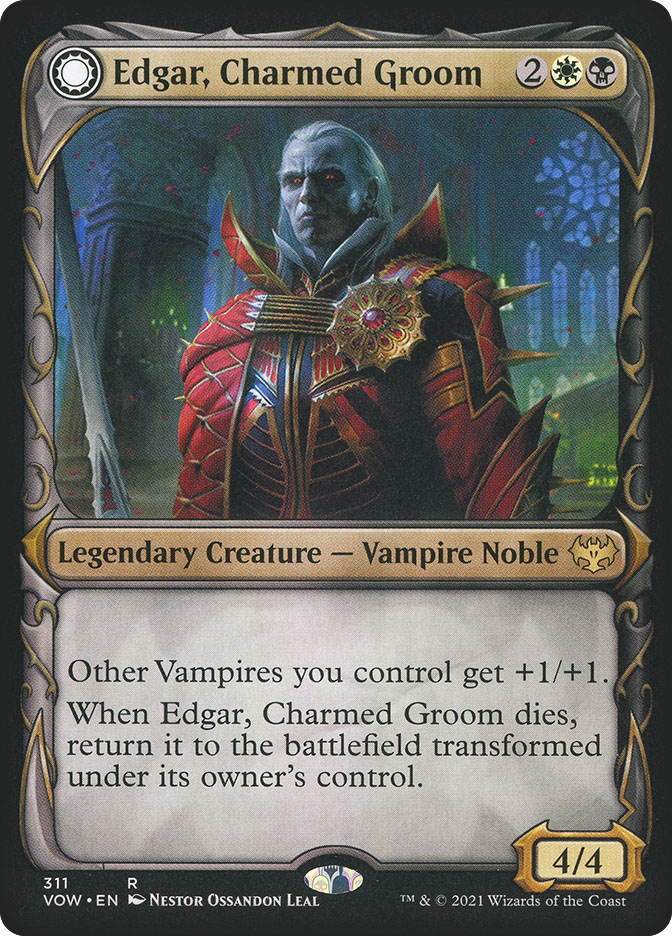 edgar markov card sleeves MtG Trading Card Game Innistrad: Crimson Vow Rare Edgar, Charmed Groom // Edgar Markov's Coffin #311 [Showcase]