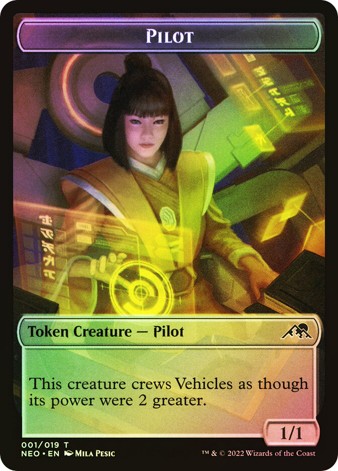 mtg cards that make pilot tokens Token (01) // Vehicle Token (12) [Aetherdrift: Tokens] [Non-Foil]  Face to Face Games This creature crews Vehicles as if its power were 2 greater. Pilot Token | Magic: the