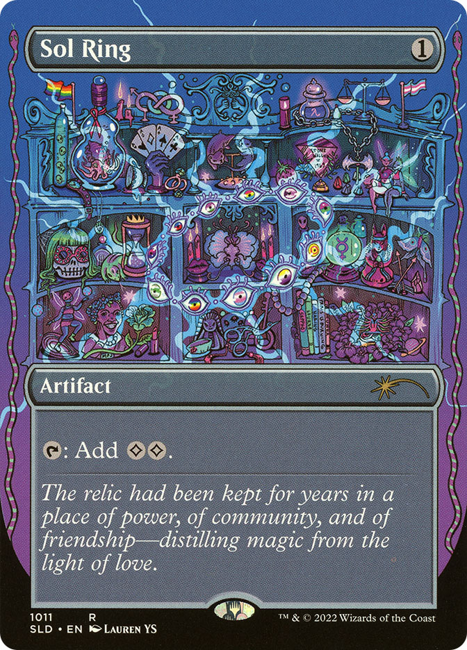 MTG Foil ボーダーレス 太陽の指輪 Sol Ring SLD Foil】(910)□ボーダーレス□《太陽の指輪/Sol Ring》[SLD] 茶