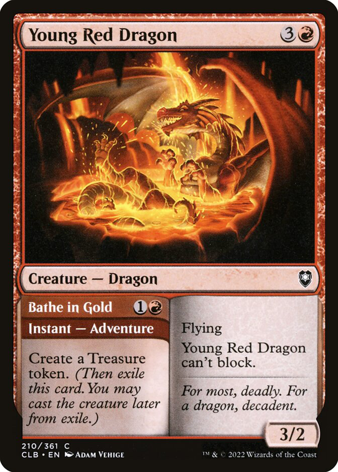 red dragon mtg cards Portrait Token Young Red Dragon // Bathe
