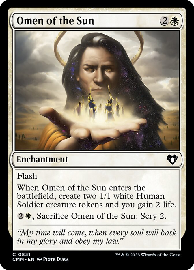 omen cards mtg of the Sun | Commander Masters the player puts it onto the battlefield Amazon.com: Magic The Gathering -