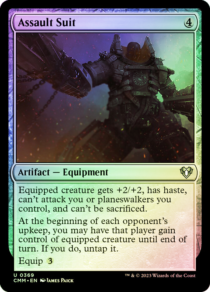mtg cards like assault suit Borrowing creatures in Commander with armor attachment? Assault Suit | Commander Masters