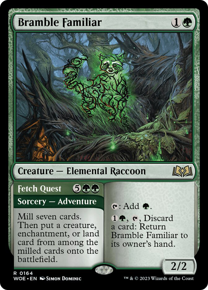 green fetch cards mtg Bramble Familiar // Fetch Quest | Wilds of Eldraine
