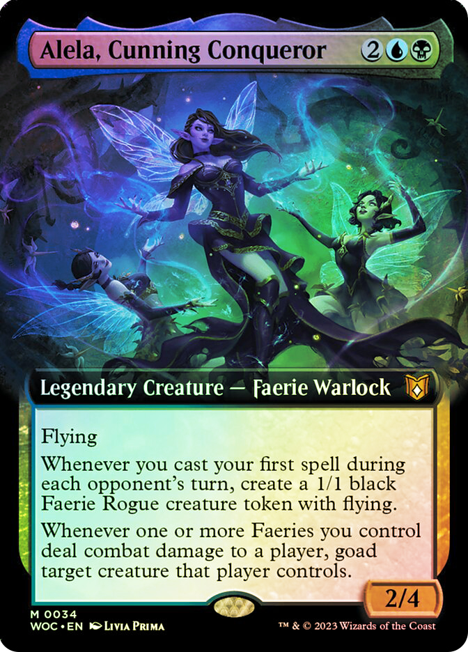 mtg alela commander deck faeries proxy create a 1/1 blue Faerie creature token with flying Alela, Artful Provocateur - Faeries