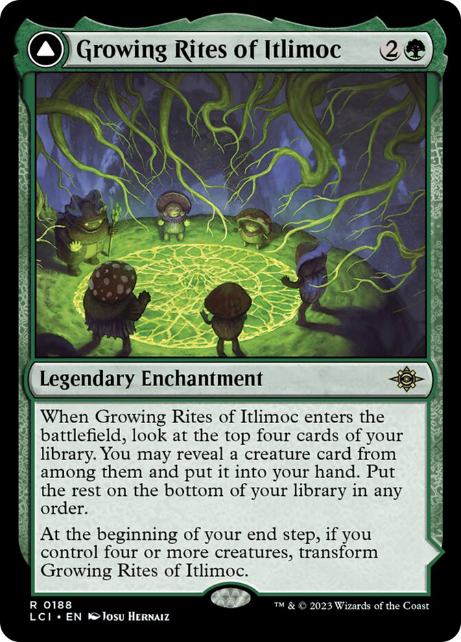 MTG カードゲーム Growing Rites of Itlimoc // Itlimoc, Cradle of the Sun | The Lost