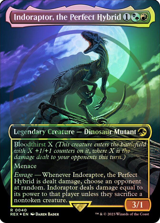 Indoraptor, the Perfect Hybrid (Borderless) (Emblem) - Alternate Foil