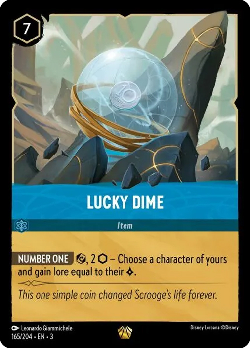 lucky lorcana card - Ursula's Return - Cri-Kee - Cricket (Rare) you may play that item for free and it enters play exerted Lucky The 15th Puppy -