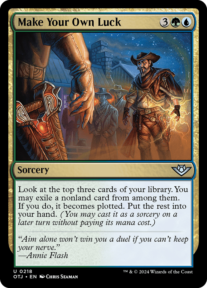Mtg Outlaws of Thunder Junction Uncommon Make Your Own Luck #218