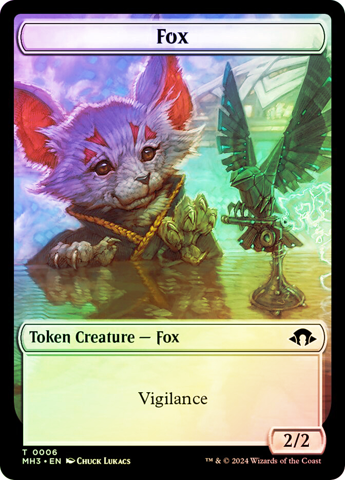 fox cards mtg Magic The Gathering - Ikoria Lair of Behemoths - Flourishing midwife of Gatstaf Fox Token} // {Phyrexian Germ