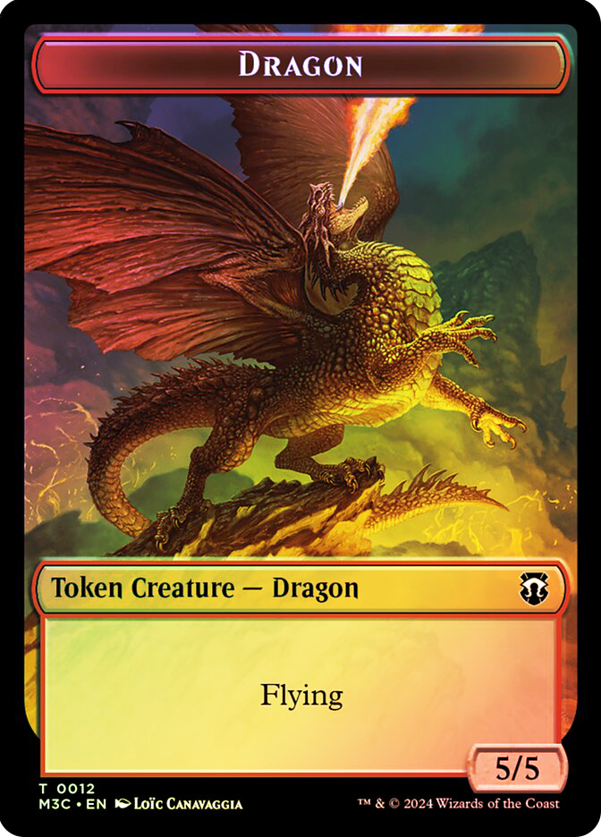 Dragon Token} // {Treasure Token} (Ripple Foil Front) | Modern