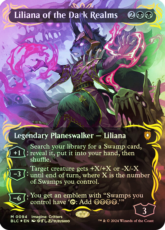 mtg bloomburrow raised foil cards Zoraline, Cosmos Caller (Borderless) (Raised Foil) [Bloomburrow] instead create two tokens that are copies of it. Lumra, Bellow of the Woods