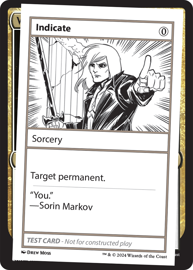 mtg indicate test card Transcantation [Mystery Booster Playtest Cards] Target permanent. mtg indicate card Category:Test cards