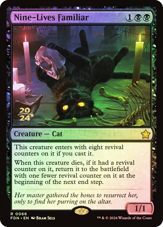 Nine-Lives Familiar (Prerelease) (Foundations) | Promo | Star City Games Nine-Lives Familiar (Prerelease) (Foundations) | Promo | Star City Games