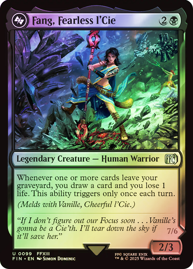 fang final fantasy mtg Magic The Gathering - Universes Beyond - - Summon (Melds with Vanille Fang, Fearless l'Cie Final