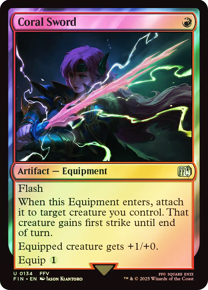 final fantasy mtg sword Magic the Gathering Secret Lair x Fantasy: Weapons (English) create a 1/1 colorless Hero creature token Ultra Pro Playmat: MTG Final