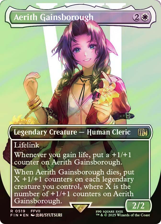 MTG エアリスAerith Gainsborough Surge FOIL Aerith Gainsborough 519 Borderless Surge Foil FINAL FANTASY