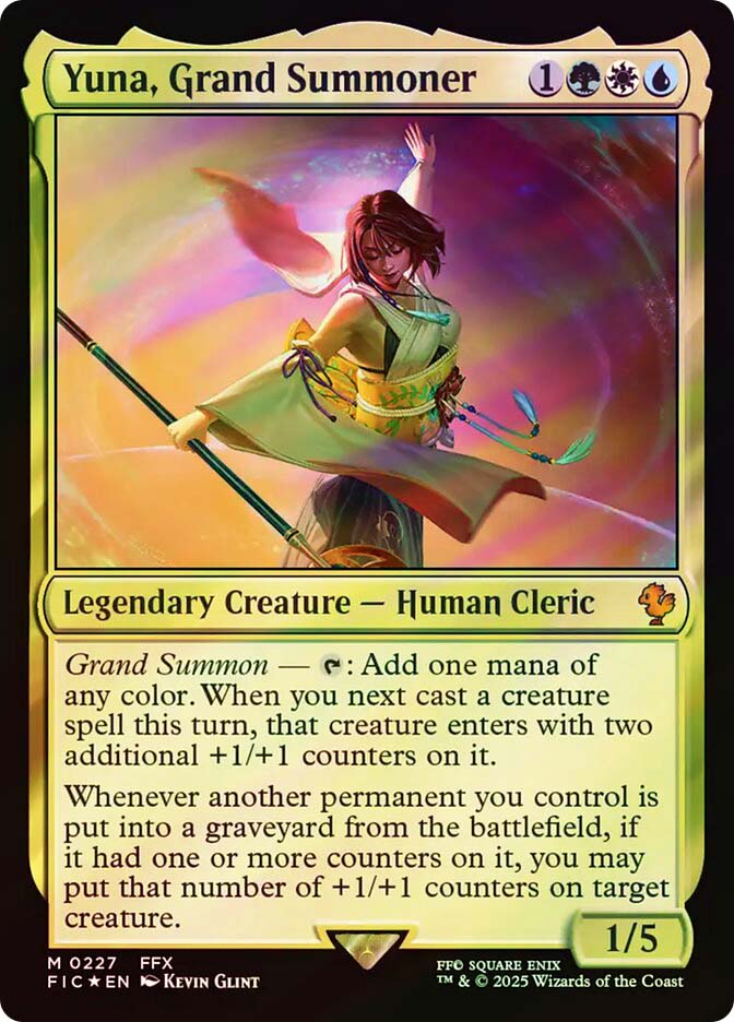 サージfoil 英 大召喚士、ユウナ Yuna, Grand Summoner FOIL] 大召喚士、ユウナ/Yuna, Grand Summoner No.208 (全面