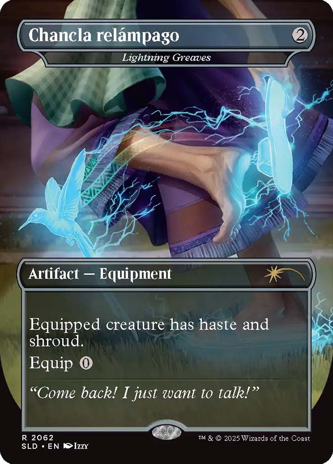 mtg chancla card Chancla relmpago - Lightning Greaves (Rainbow Foil) - Secret Lair Drop  Series