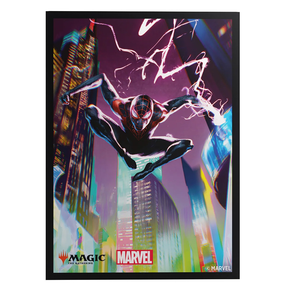 miles morales card sleeves Magic: The Gathering Marvel's Spider-Man Swamp Premium Art Miles Morales Collection in collaboration with Marvel MTG Premium Art Sleeves: Marvel's