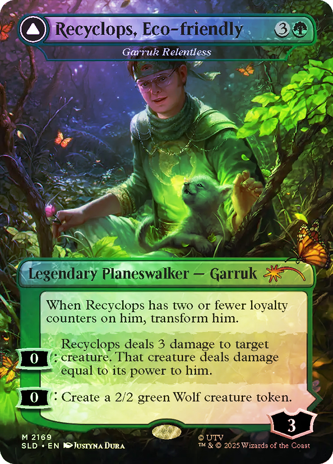 acgカード　　legend of  PTR⭐︎245 Garruk Relentless // Garruk, the Veil-Cursed (Recyclops, Eco