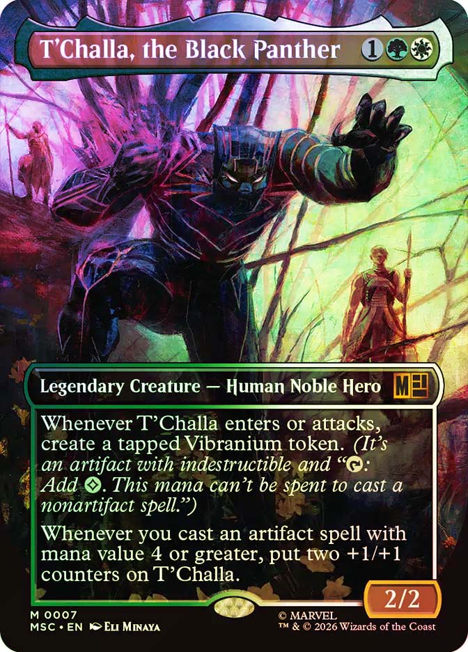 black panther mtg card Secret Lair: Secret Lair x Marvel's (Non-Foil Edition) : Toys & Games First strike Survey the Realm Whenever Black Panther or another creature you control enters Black Panther, Claws of Bast