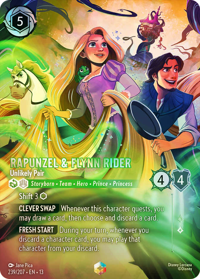 Disney Lorcana ラプンツェル＆フリン・ライダー 239/207 Rapunzel & Flynn Rider - Unlikely Pair | Attack of the Vine