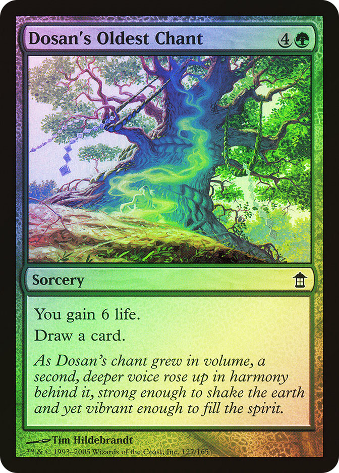 oldest mtg card Dosan's Oldest Chant : SAVIORS OF KAMIGAWA 127/165