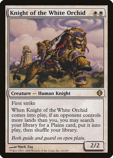 MTG 白　レアカード KnightOfTheWhiteOrchid__97845.