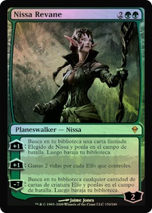 MTG ニッサ・レヴェイン/Nissa Revane サインド Nissa Revane Foil NM/M Duels Of The Planeswalkers Green