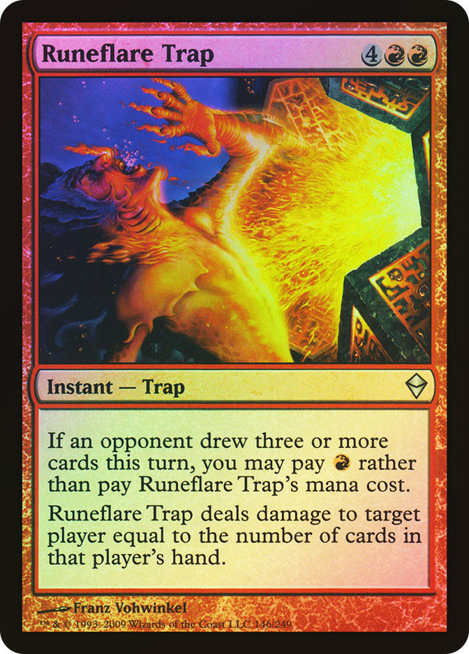 mtg deal damage equal to cards in hand MTG FOIL Runeflare Trap - Zendikar #146