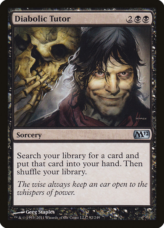 マジック：ザ・ギャザリング Brain dead mtg diabolic tutor MTG Diabolic Tutor - Magic 2012 #092 | eBay