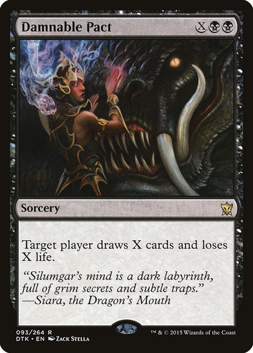 target player draws a card mtg Quick question about this card, is me right? Create a token thats a copy of target permanent Damnable Pact | Dragons of