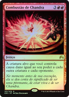 mtg cards like chandra's ignition Magic: The Gathering - Target creature you control deals damage equal to its power to each other creature and each opponent. Chandra's Ignition (foil) - Prerelease