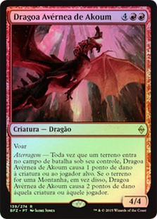 Magic The Gathering - Akoum Hellkite - Battle For Zendikar - Lámina De Aluminio