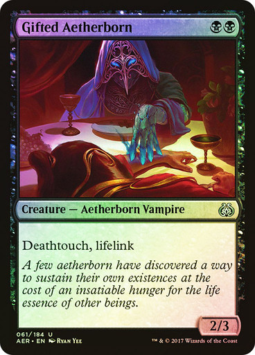 Magic: The Gathering Card - "Gifted Aetherborn" - English Promo Version -  Near Mint Condition Magic The Gathering