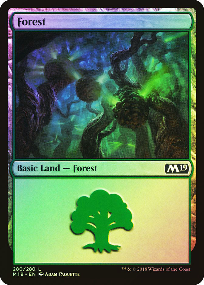 MTG FOIL Forest - Core Set 2019 #280 | eBay