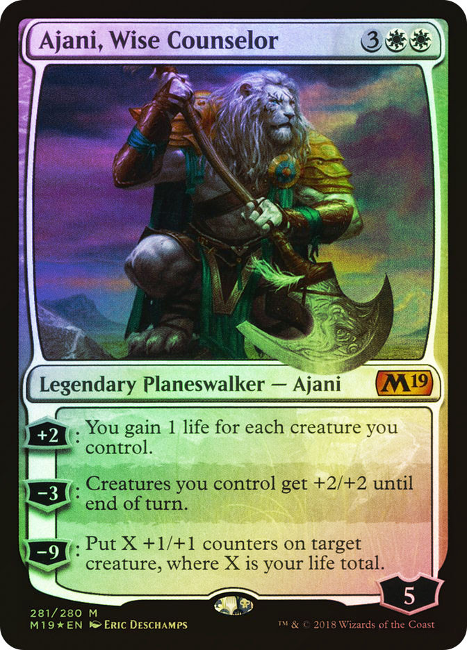 MTG FOIL Ajani, Wise Counselor - Core Set 2019 #281 | eBay
